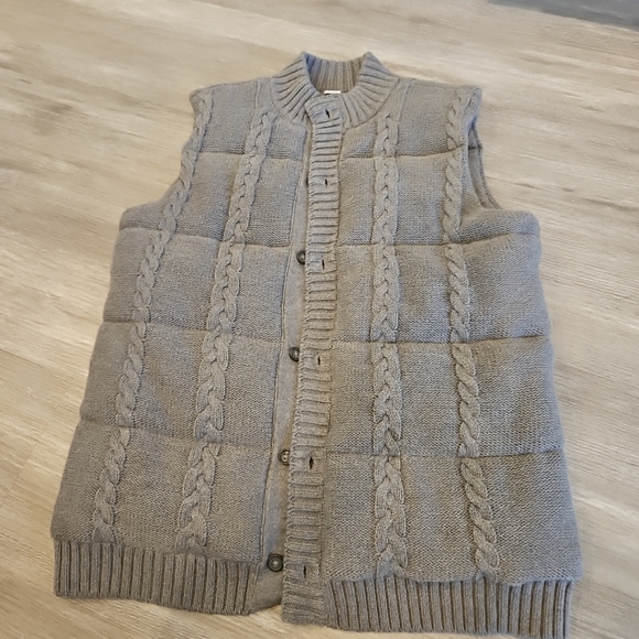 Janie and Jack Boy Grey Sweater Puffer Vest Size 10-12 - Picture 1 of 3
